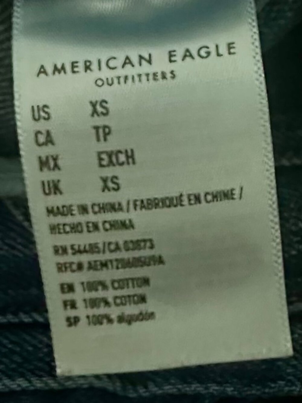 American Eagle Outfitters Womens Denim Jacket Size XS Blue Cotton Distressed - Picture 4 of 6